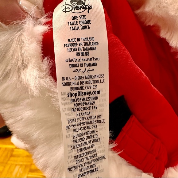 Disney Mickey Mouse Quilted Red Santa Hat Christmas - Picture 6 of 8